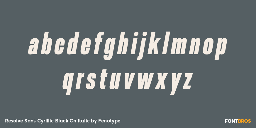 Resolve Sans Cyrillic Black Cn Italic Font Poster #1