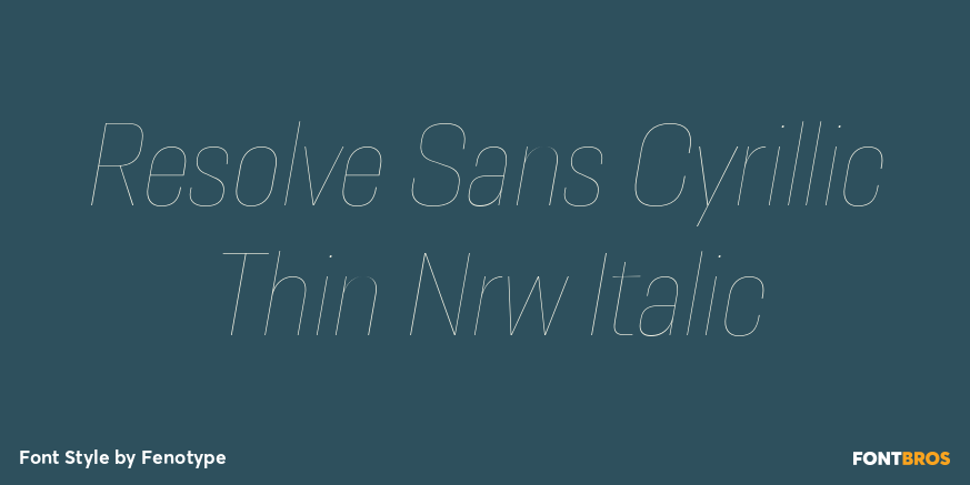 Resolve Sans Cyrillic Thin Nrw Italic Font Poster #1
