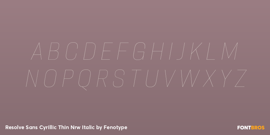 Resolve Sans Cyrillic Thin Nrw Italic Font Poster #2