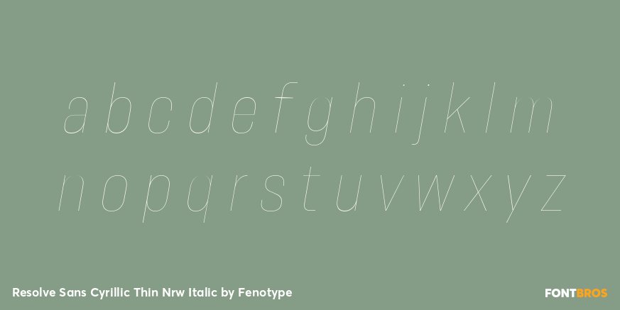 Resolve Sans Cyrillic Thin Nrw Italic Font Poster #3