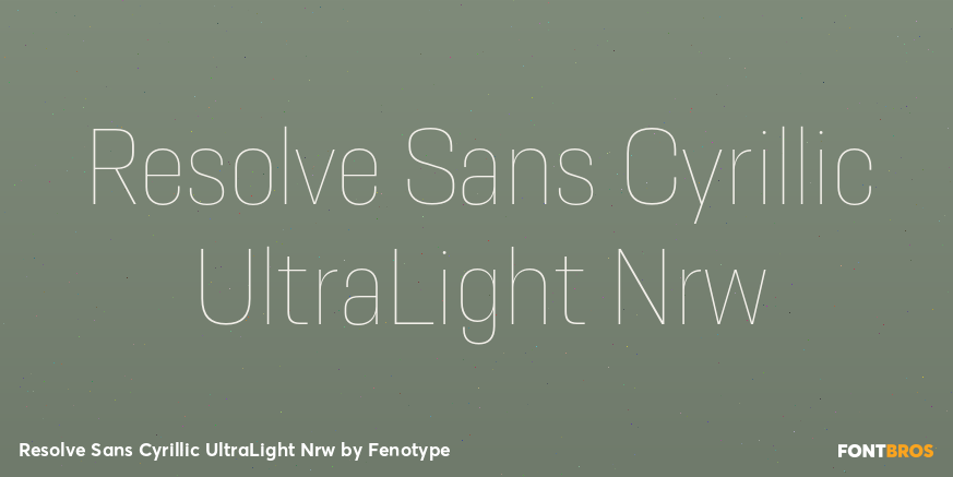 Resolve Sans Cyrillic UltraLight Nrw Font Poster #1