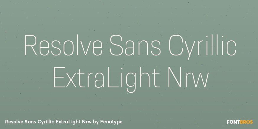 Resolve Sans Cyrillic ExtraLight Nrw Font Poster #1