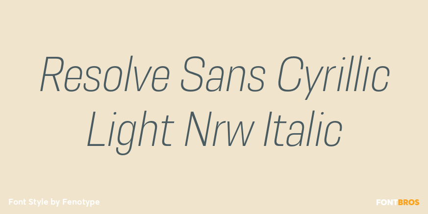 Resolve Sans Cyrillic Light Nrw Italic Font Poster #1