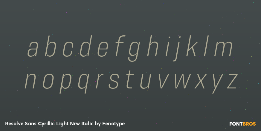Resolve Sans Cyrillic Light Nrw Italic Font Poster #1