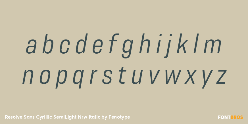 Resolve Sans Cyrillic SemiLight Nrw Italic Font Poster #3