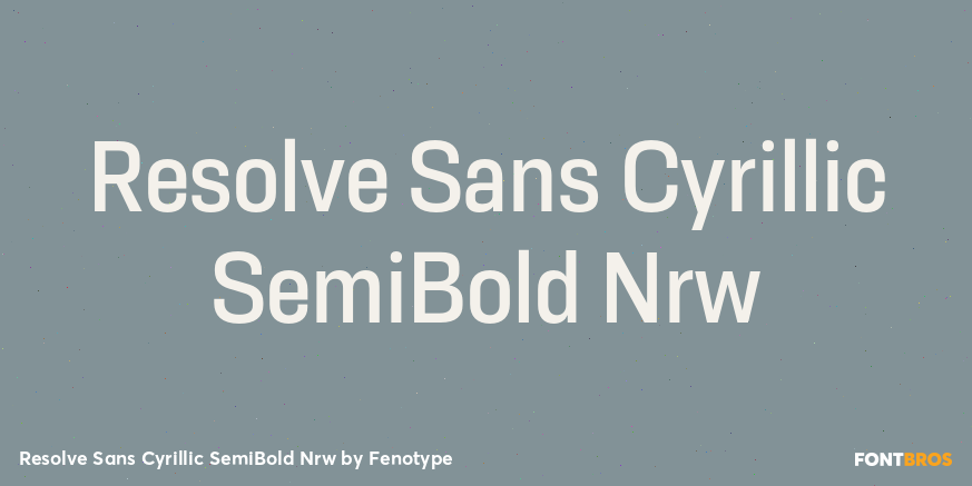 Resolve Sans Cyrillic SemiBold Nrw Font Poster #1