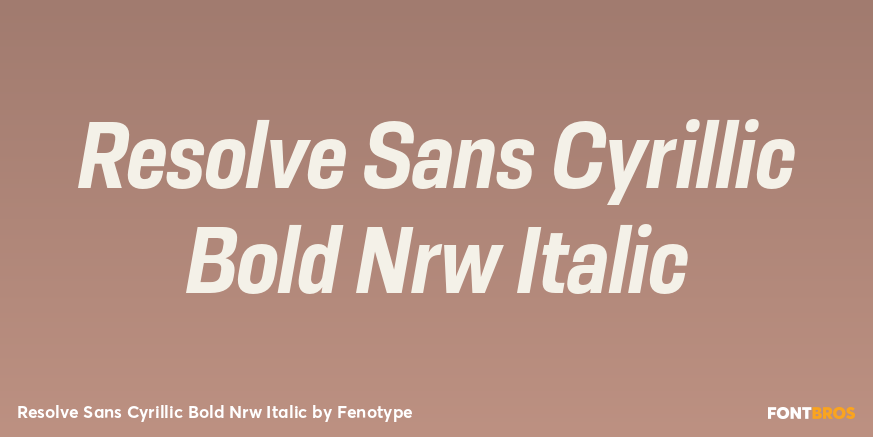 Resolve Sans Cyrillic Bold Nrw Italic Font Poster #1