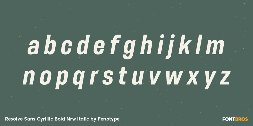Resolve Sans Cyrillic Bold Nrw Italic Font Poster #3