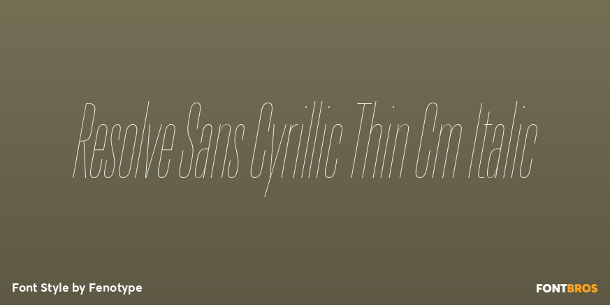 Resolve Sans Cyrillic Thin Cm Italic Font Poster #1