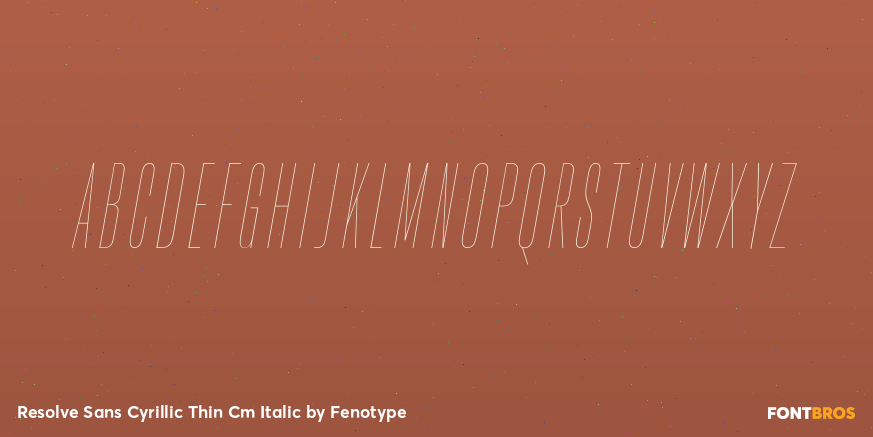 Resolve Sans Cyrillic Thin Cm Italic Font Poster #2