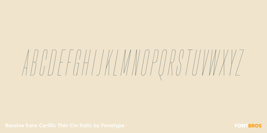 Resolve Sans Cyrillic Thin Cm Italic Font Poster #1