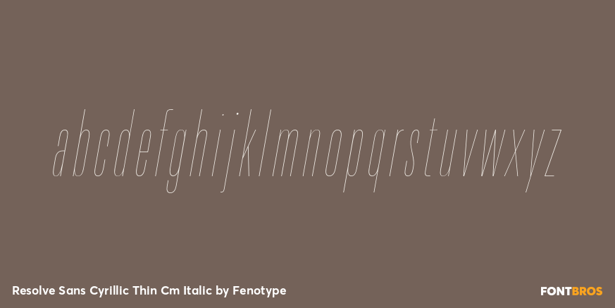 Resolve Sans Cyrillic Thin Cm Italic Font Poster #1