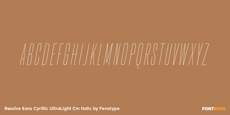Resolve Sans Cyrillic UltraLight Cm Italic Font Poster #2