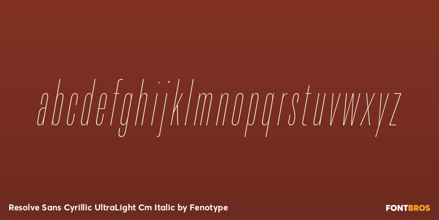 Resolve Sans Cyrillic UltraLight Cm Italic Font Poster #3