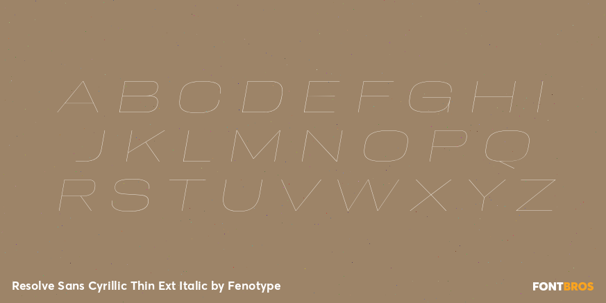 Resolve Sans Cyrillic Thin Ext Italic Font Poster #2