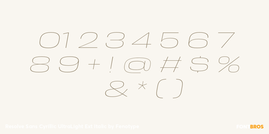 Resolve Sans Cyrillic UltraLight Ext Italic Font Poster #1