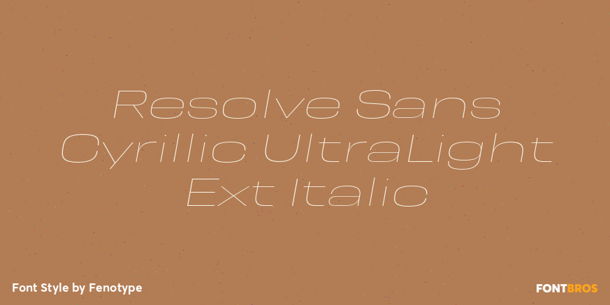 Resolve Sans Cyrillic UltraLight Ext Italic Font Poster #1
