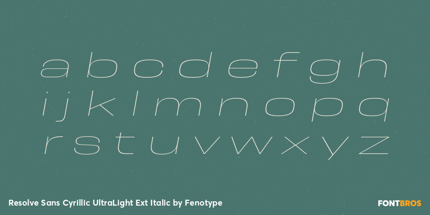 Resolve Sans Cyrillic UltraLight Ext Italic Font Poster #3