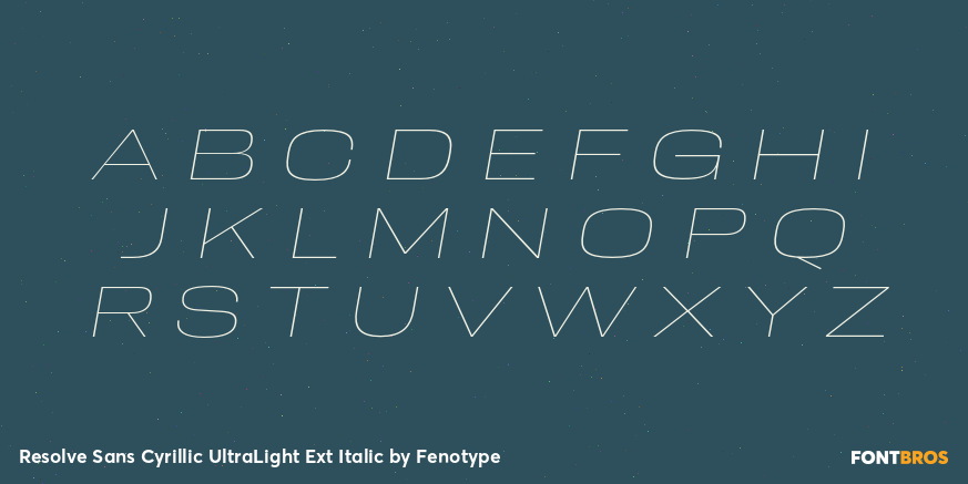 Resolve Sans Cyrillic UltraLight Ext Italic Font Poster #1