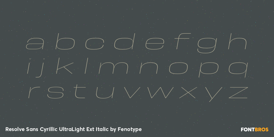 Resolve Sans Cyrillic UltraLight Ext Italic Font Poster #1