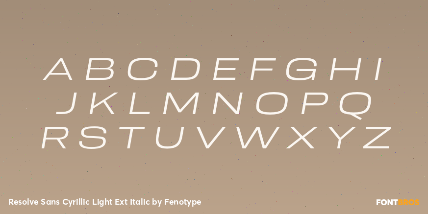 Resolve Sans Cyrillic Light Ext Italic Font Poster #2