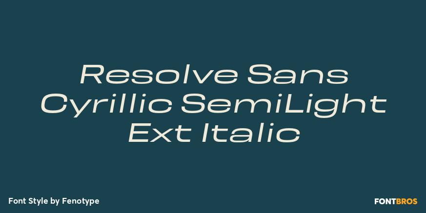 Resolve Sans Cyrillic SemiLight Ext Italic Poster