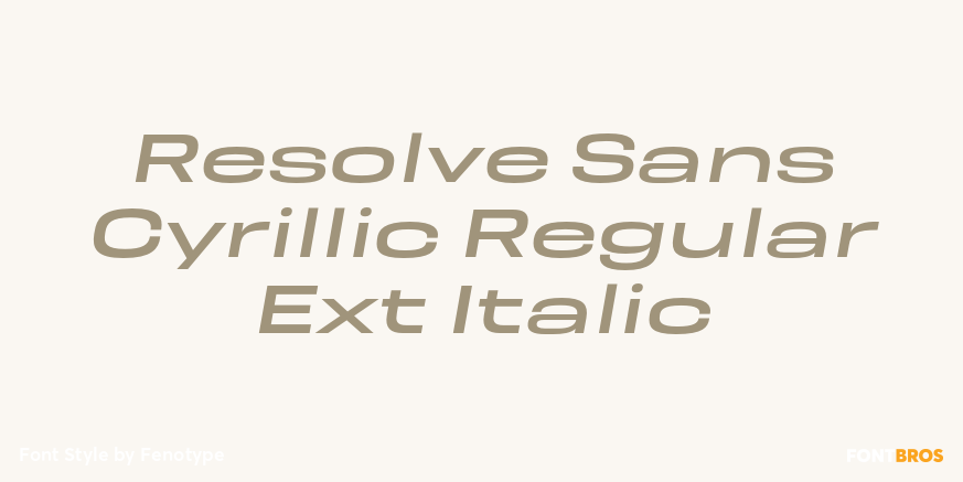 Resolve Sans Cyrillic Regular Ext Italic Font Poster #1
