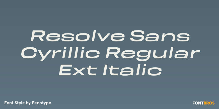Resolve Sans Cyrillic Regular Ext Italic Font Poster #1