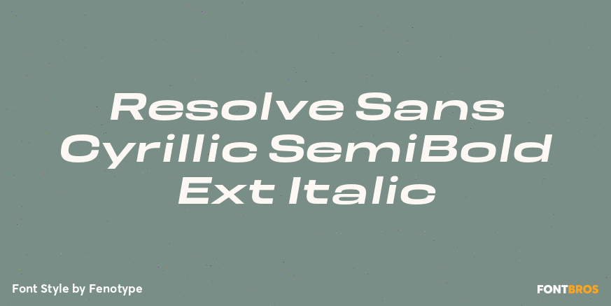 Resolve Sans Cyrillic SemiBold Ext Italic Font Poster #1