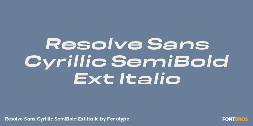 Resolve Sans Cyrillic SemiBold Ext Italic Font Poster #1