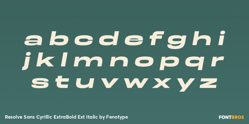 Resolve Sans Cyrillic ExtraBold Ext Italic Font Poster #3