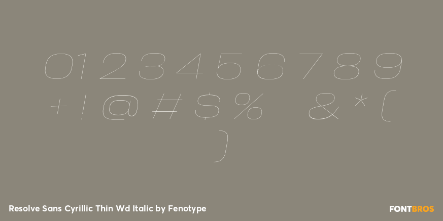 Resolve Sans Cyrillic Thin Wd Italic Font Poster #1