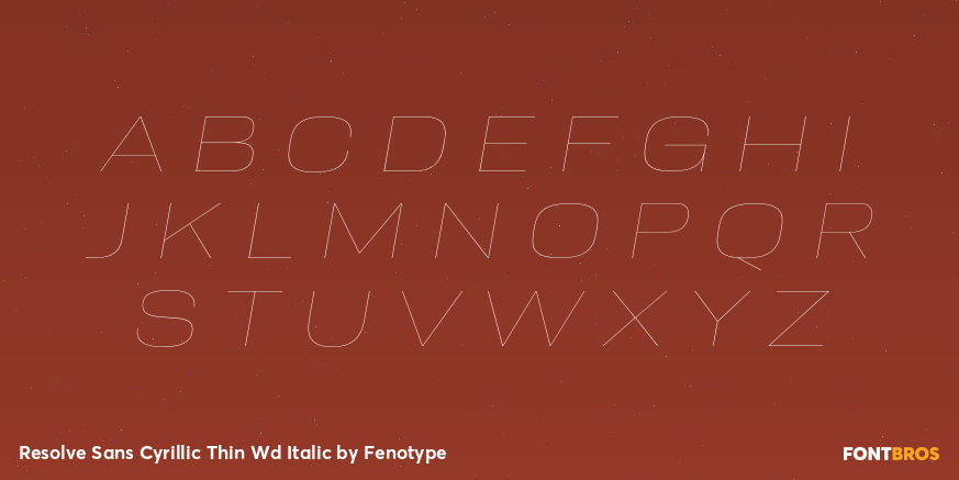 Resolve Sans Cyrillic Thin Wd Italic Font Poster #1