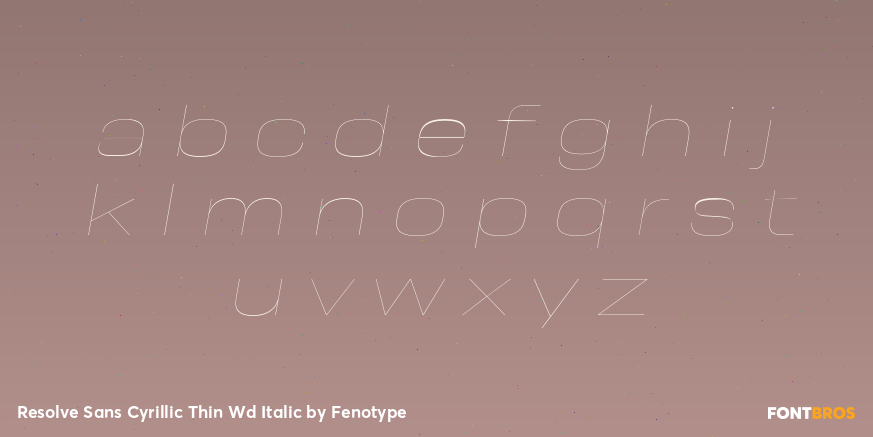 Resolve Sans Cyrillic Thin Wd Italic Font Poster #1