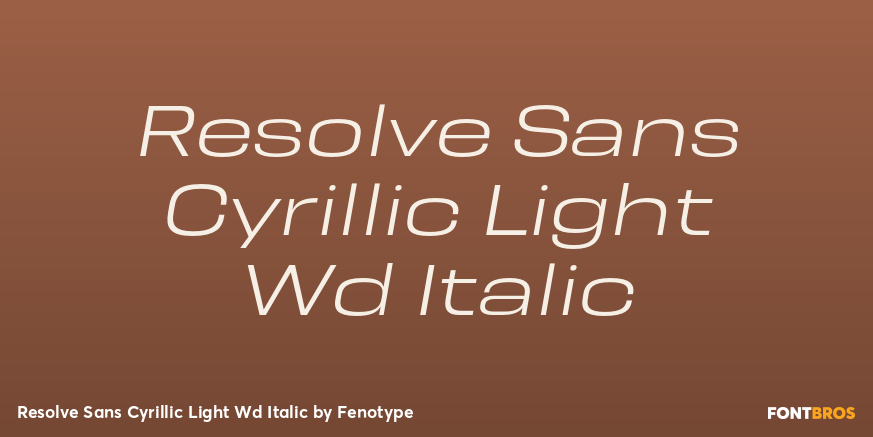 Resolve Sans Cyrillic Light Wd Italic Font Poster #1