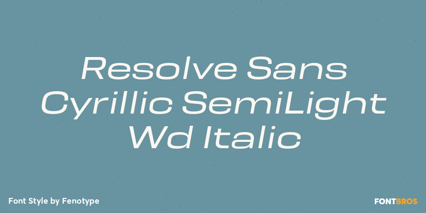 Resolve Sans Cyrillic SemiLight Wd Italic Poster