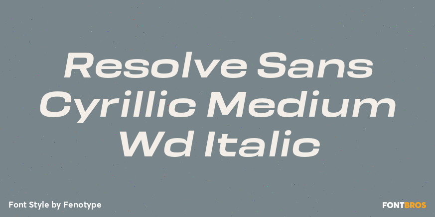 Resolve Sans Cyrillic Medium Wd Italic Font Poster #1