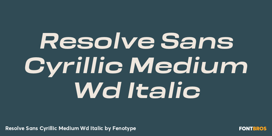 Resolve Sans Cyrillic Medium Wd Italic Font Poster #1