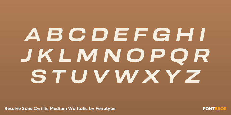 Resolve Sans Cyrillic Medium Wd Italic Font Poster #2