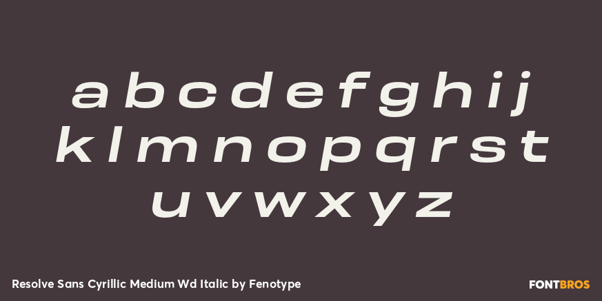 Resolve Sans Cyrillic Medium Wd Italic Font Poster #1