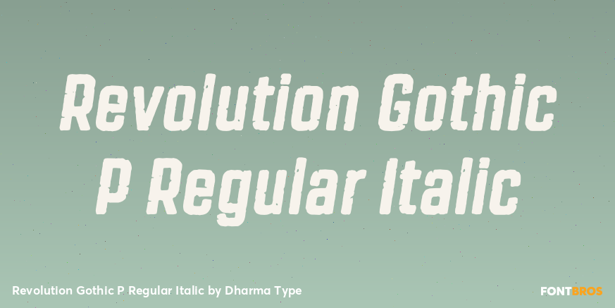Revolution Gothic P Regular Italic Font Poster #1