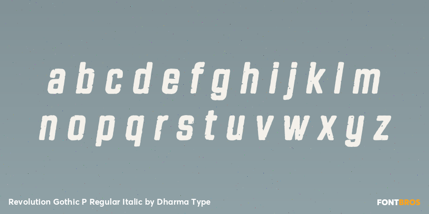 Revolution Gothic P Regular Italic Font Poster #3