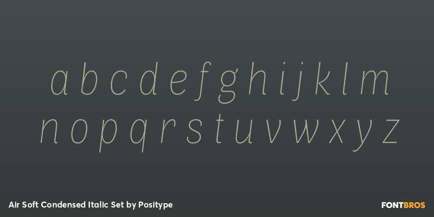 Air Soft Condensed Italic Set Font Poster #1