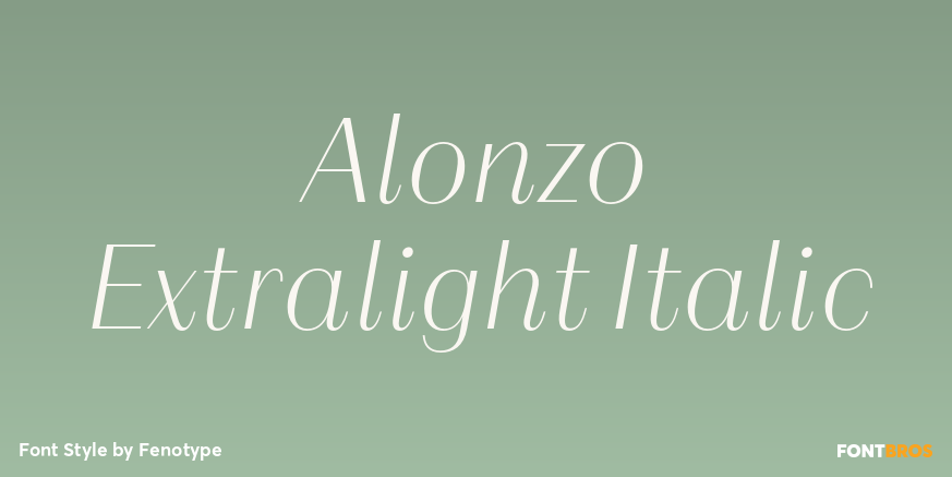 Alonzo Extralight Italic Font Poster #1