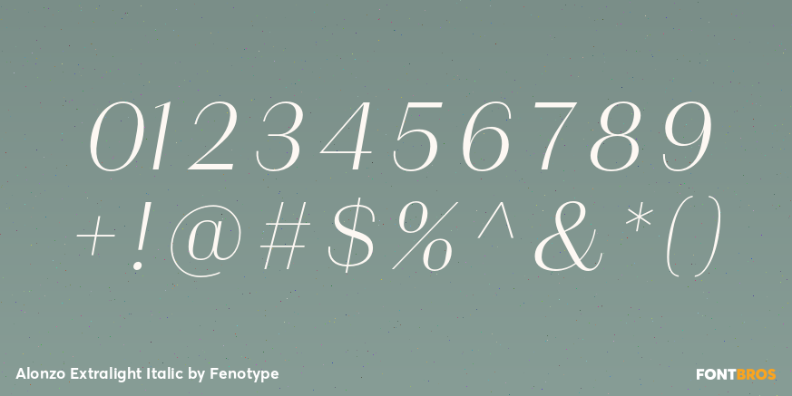 Alonzo Extralight Italic Font Poster #1