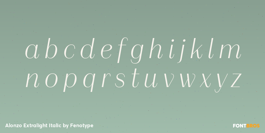 Alonzo Extralight Italic Font Poster #1