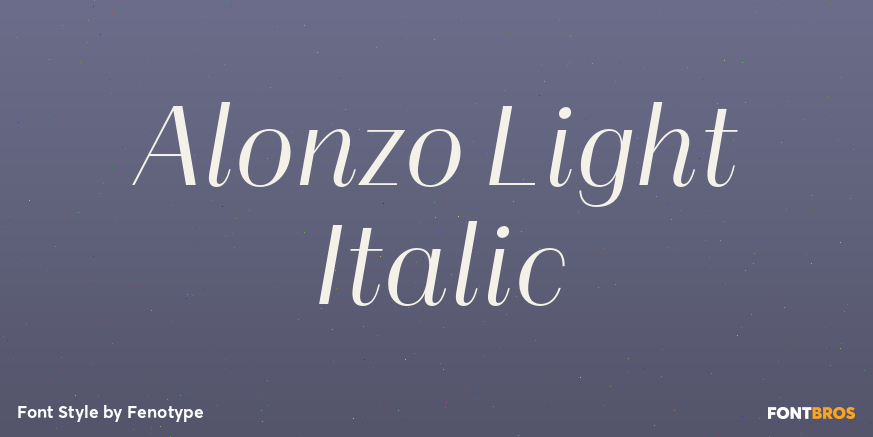Alonzo Light Italic Font Poster #1