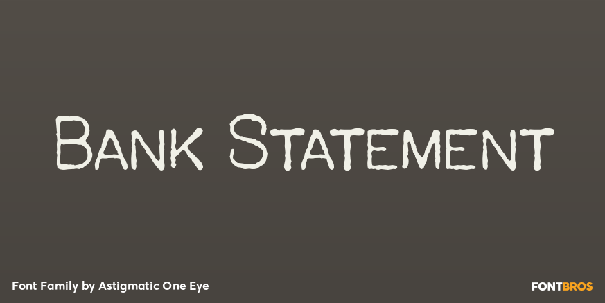 Bank Statement Font Poster