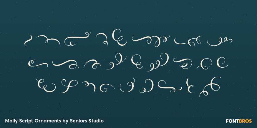 Molly Script Ornaments Font Poster #3