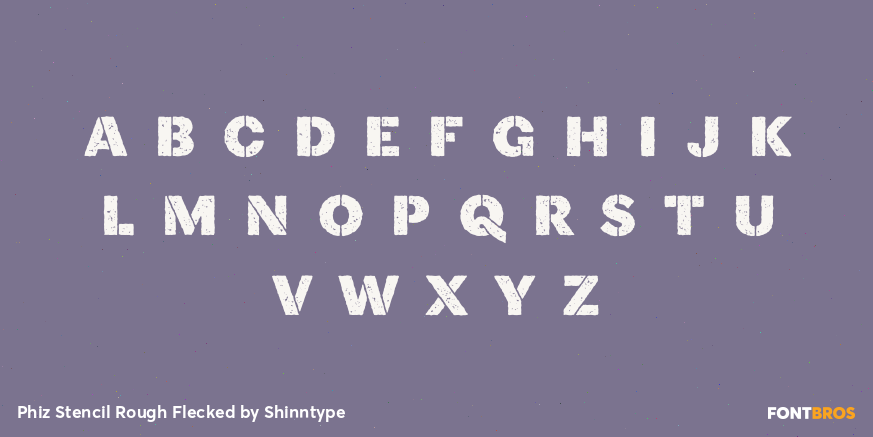 Phiz Stencil Rough Flecked Font Poster #1